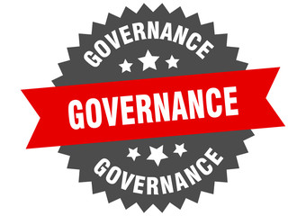 governance sign. governance red-black circular band label
