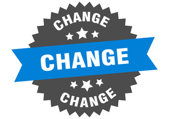 change sign. change blue-black circular band label