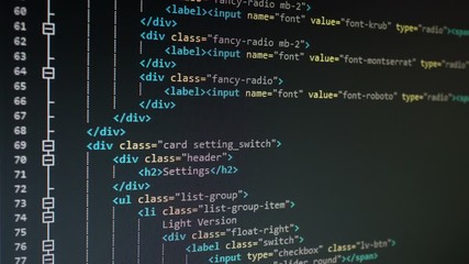 Digital Html Code Dark Background - Powered by Adobe