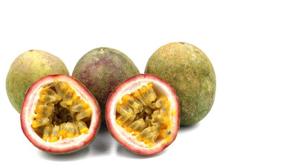 Full passion fruit and slice passion fruit