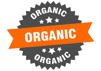 organic sign. organic orange-black circular band label