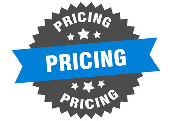 Fototapeta premium pricing sign. pricing blue-black circular band label