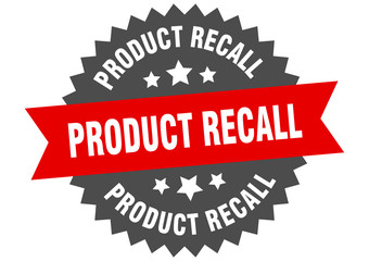 product recall sign. product recall red-black circular band label