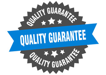 quality guarantee sign. quality guarantee blue-black circular band label