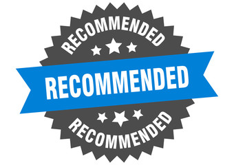 Fototapeta premium recommended sign. recommended blue-black circular band label