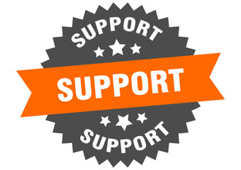 support sign. support orange-black circular band label