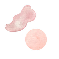 Abstract modern composition. Watercolor elements background. Hand painted different transparent shapes in gentle pastel colors. Contemporary art illustration.poster,card