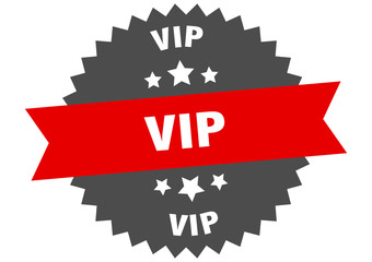 vip sign. vip red-black circular band label