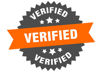 verified sign. verified orange-black circular band label