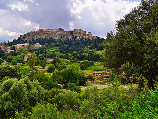 Fototapeta na wymiar Acropolis and ancient Agora, Beautiful landscape, nature and ancient monuments.