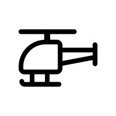 Helicopter line icon, outline vector sign, linear style pictogram isolated on white. Symbol, logo illustration. Editable stroke. Pixel perfect