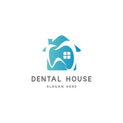dental house vector logo template. dental clinic designs logo