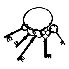 Vector illustration of a bunch of keys