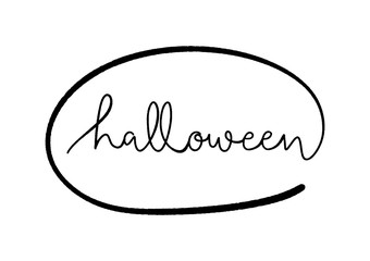 Halloween hand lettering on white background