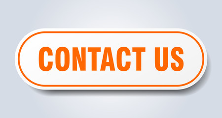 contact us sign. contact us rounded orange sticker. contact us