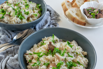 Risotto with porcini mushrooms (Boletus edible)