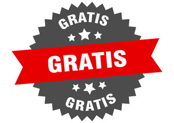 gratis sign. gratis red-black circular band label