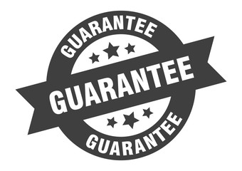 guarantee sign. guarantee black round ribbon sticker