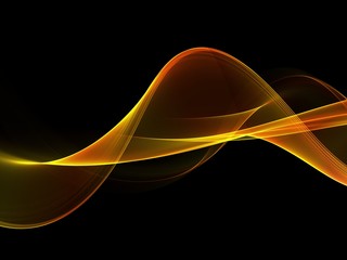 Abstract glow orange wave stripe on dark background