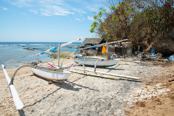 Traditional fishing boat in Nusa Penida Island, Indonesia