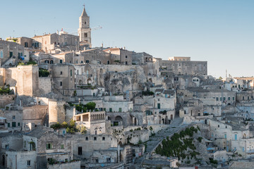 Obraz premium Skyline, Aerial view of old town of Matera, the wonderful stone city of southern Italy