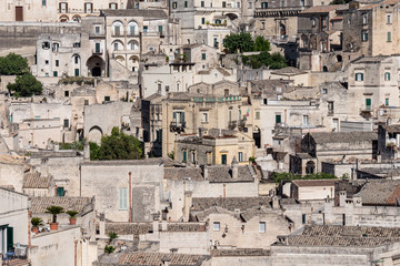 Obraz premium Skyline, Aerial view of old town of Matera, the wonderful stone city of southern Italy