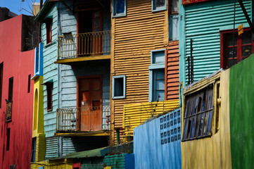 Fototapeta na wymiar Colorfull houses in La Boca