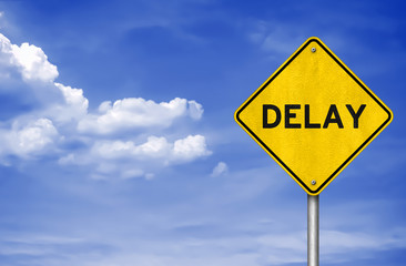 DELAY - road sign information illustration