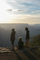 Silhouettes Looking at Grand Canyon Sunset 