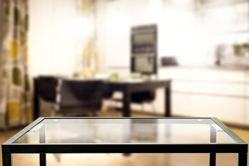 Table background of free space and home interior 