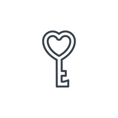 key love heart icon line design