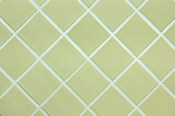 Pattern of Yellow Mosaic Tiles Wall Background
