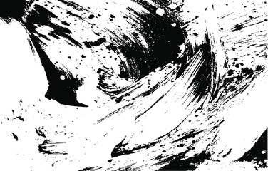 Vector brush sroke texture. Distressed uneven grunge background. Abstract distressed vector illustration. Overlay over any design to create interesting effect and depth. Black isolated on white. EPS10