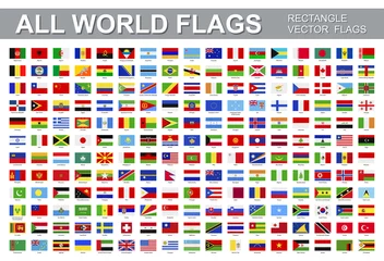 Foto op Canvas All world flags - vector set of rectangular icons. Flags of all countries and continents © gt29