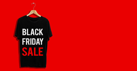 Black Friday sale shopping banner. Mockup of special day. Red and black color