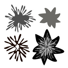 Fototapeta premium Set of isolated designs with abstract floral forms. 