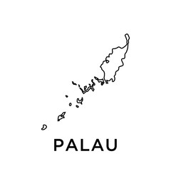 Palau map vector trendy design template