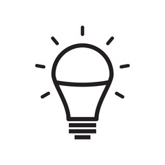 bulb icon in trendy flat design