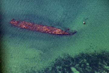 SS Longstreet Shipwreck Aerial