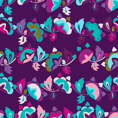 Seamless decorative design with abstract floral forms.