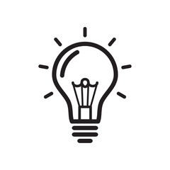 bulb icon in trendy flat design