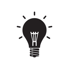 bulb icon in trendy flat design