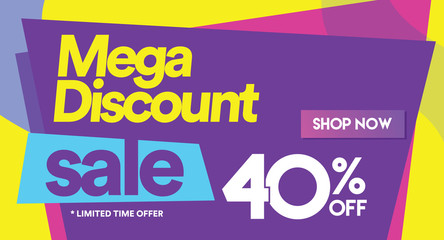 40 Mega discount, Sales Vector badges for Labels, Stickers, Banners, Tags, Web Stickers, New offer. Discount origami sign banner-1