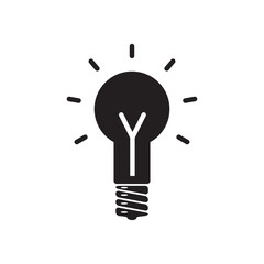 bulb icon in trendy flat design