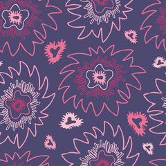 Seamless decorative design with abstract floral forms.