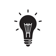 bulb icon in trendy flat design