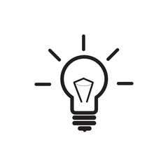 bulb icon in trendy flat design