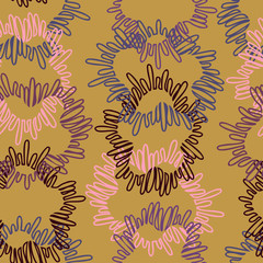 Seamless decorative design with abstract floral forms.