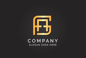 Fototapeta premium Luxury initial letter FAG golden gold color logo design