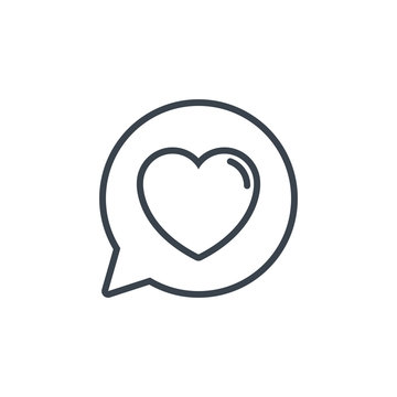 talk bubble heart icon line design